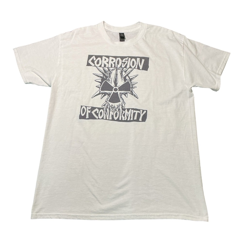 Corrosion of Conformity Band T-Shirt White Graphic Tee Mens Size L COC Punk Rock